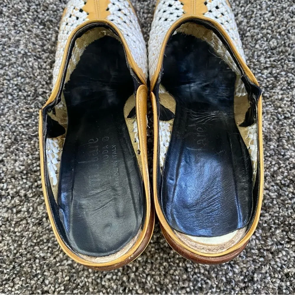 Famolare Elle Moda Yellow open weave design leather shoes Size 9 - Picture 11 of 11